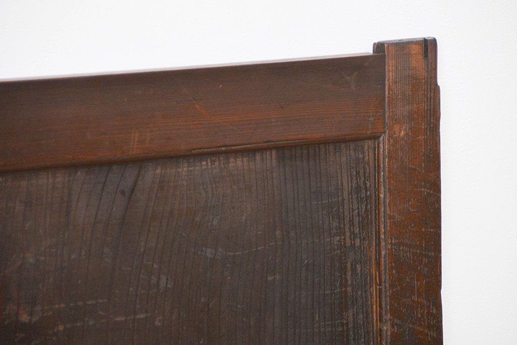 古民具・骨董 古い木の小さな一枚板 板戸2枚(2)(窓)