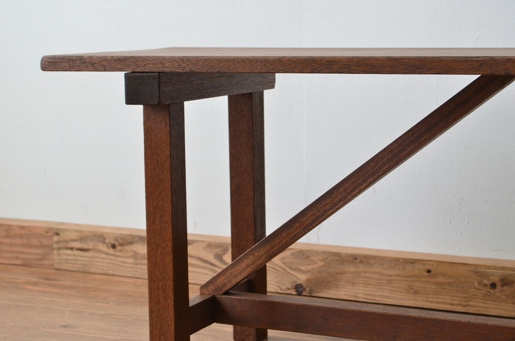 レトロ家具　昭和レトロ 古い木のシンプルなベンチ3(長イス・椅子)