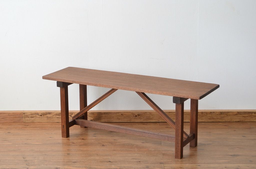 レトロ家具　昭和レトロ 古い木のシンプルなベンチ3(長イス・椅子)