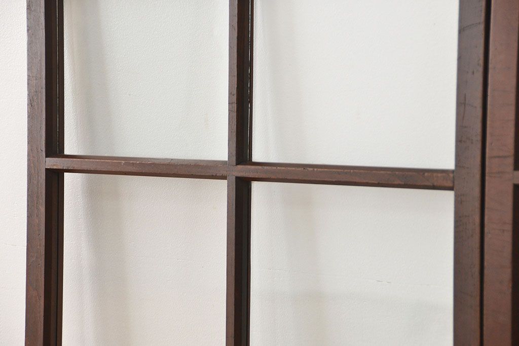 アンティーク 小振りなガラス戸2枚セット(建具、引き戸)　