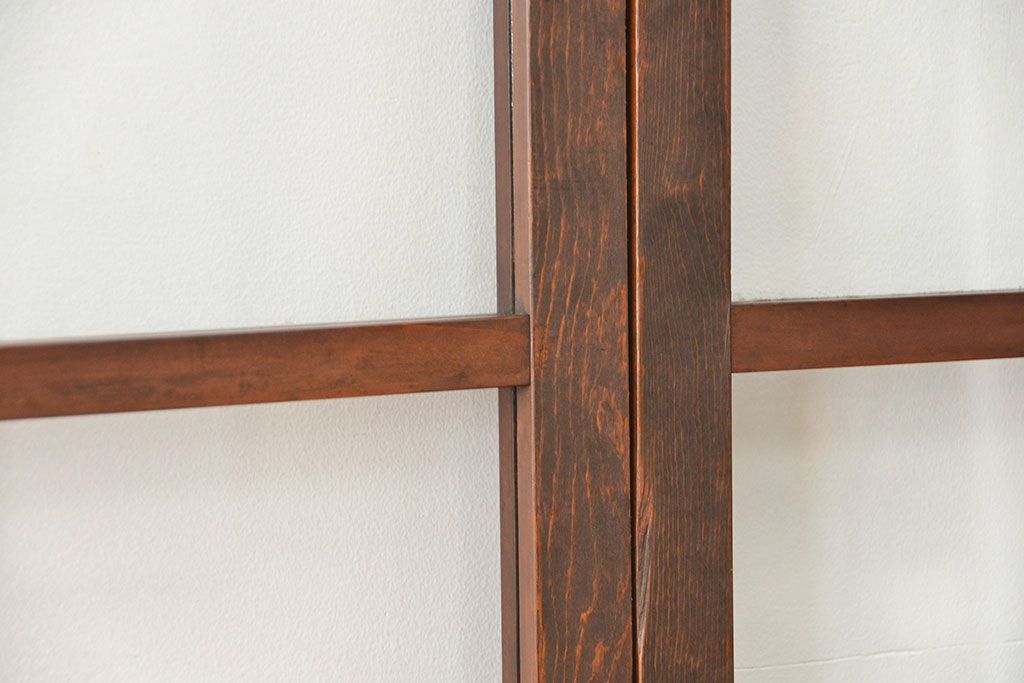 アンティーク 小振りなガラス戸2枚セット(建具、引き戸)　
