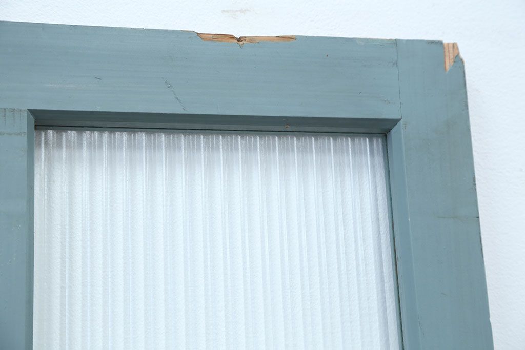 アンティーク ★ペンキのはげたモールガラス引き戸(建具、ガラス戸)