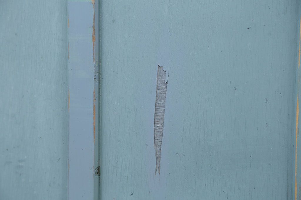 アンティーク ★ペンキのはげたモールガラス引き戸(建具、ガラス戸)