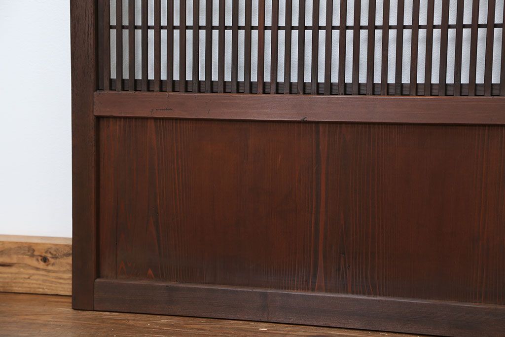 アンティーク ★シックな裏障子付きダイヤガラス格子戸2枚セット(和風建具)