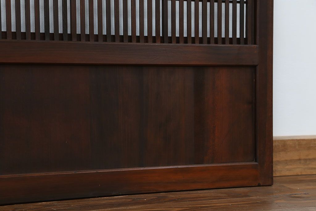 古民具・骨董 シックな裏障子付き格子戸4枚セット(和風引き戸)