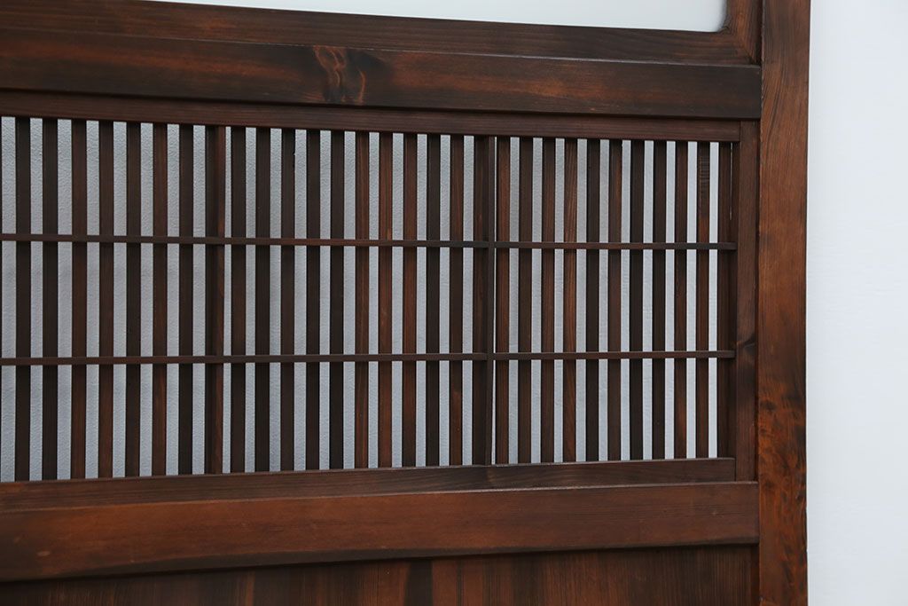 古民具・骨董 シックな裏障子付き格子戸4枚セット(和風引き戸)