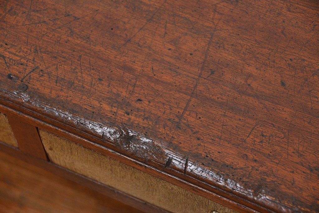 レトロ家具　昭和レトロ 古い木の文机(テーブル、作業台)
