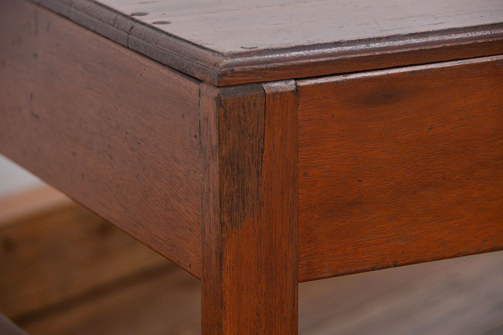 レトロ家具　昭和レトロ 古い木の文机(テーブル、作業台)
