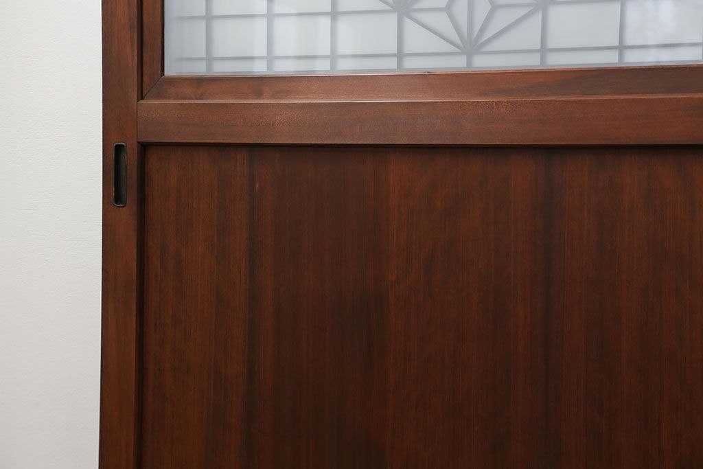 古民具・骨董 状態の美しい組子入りガラス帯戸4枚セット(2)(板戸、格子戸、和風建具)