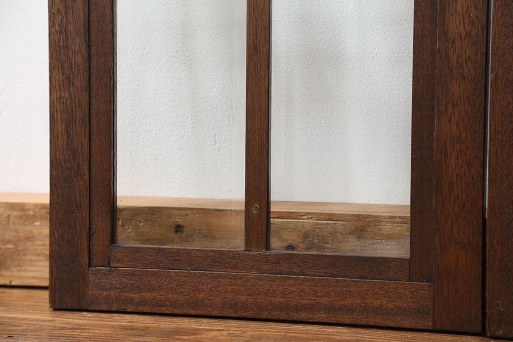 アンティーク 古い洋館の上質な面取りガラス 観音扉1対(2)(窓、両開き戸、両開き窓)