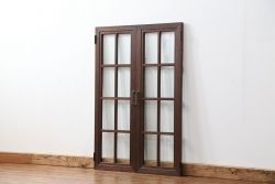 アンティーク 古い洋館の上質な面取りガラス 観音扉1対(3)(窓、両開き戸、両開き窓)