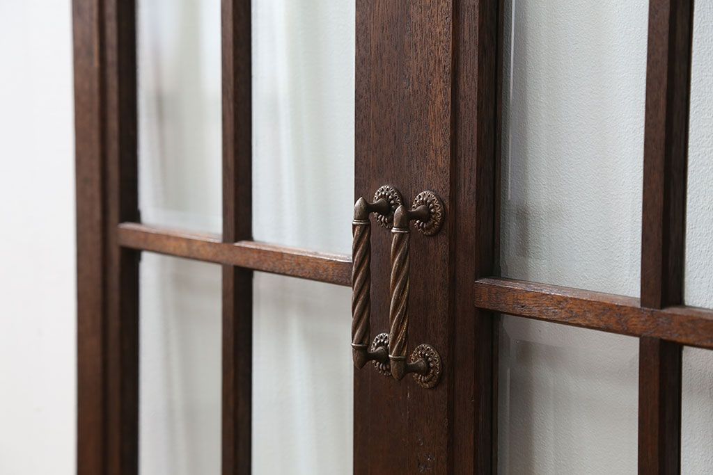 アンティーク 古い洋館の上質な面取りガラス 観音扉1対(3)(窓、両開き戸、両開き窓)
