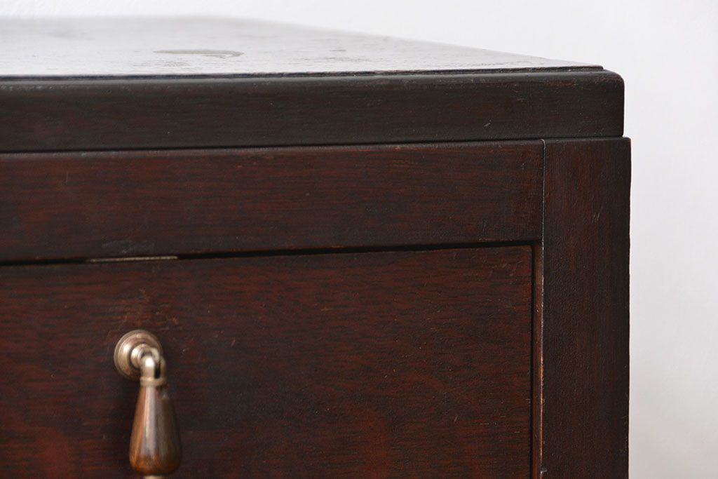 アンティーク家具　大正ロマン　珍しいデザインのサイドテーブル(収納棚、花台、蓄音機台、レコードケース、電話台)
