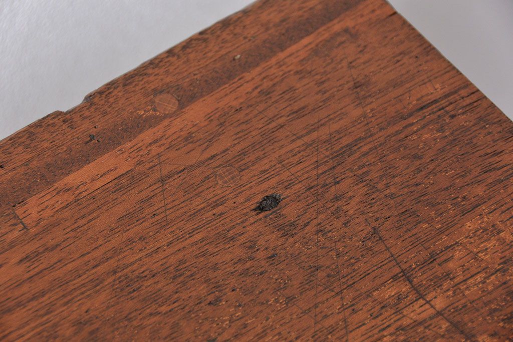 アンティーク家具　アンティーク 古い小学校の学習机(4)(サイドテーブル、子供用勉強机)