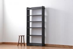 レトロ家具　昭和レトロ ★シックな楔(くさび)式の縦型本棚(飾り棚/ブックシェルフ/陳列棚)