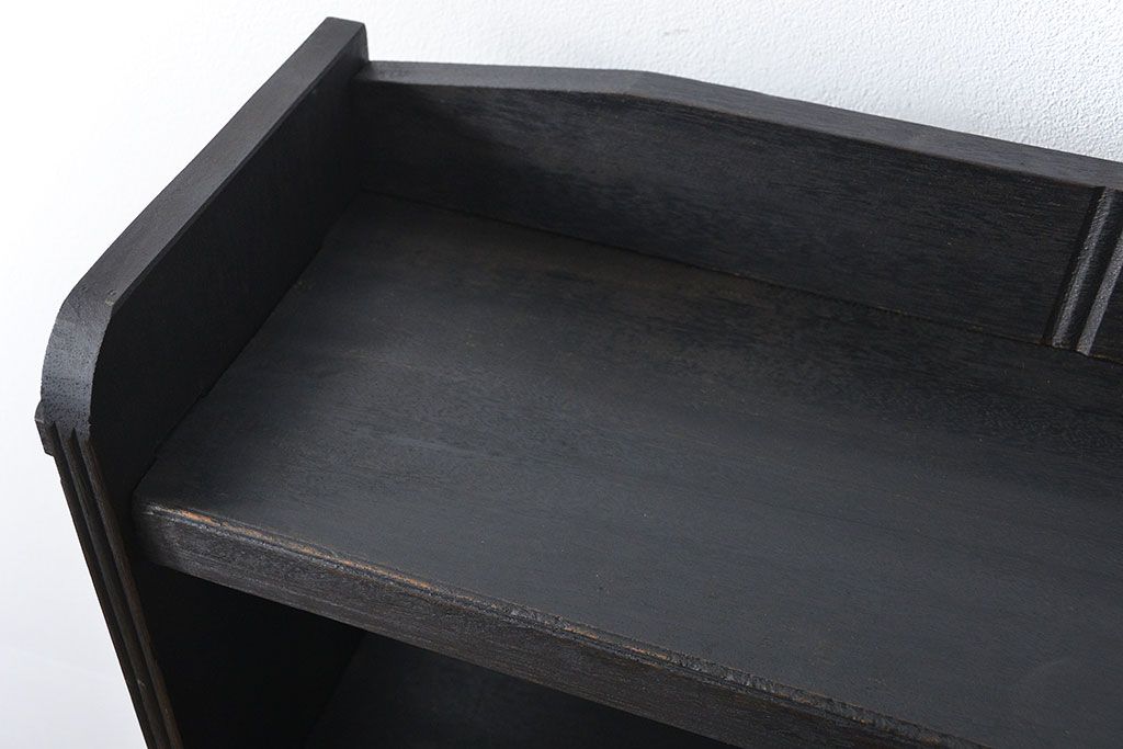 レトロ家具　昭和レトロ ★シックな楔(くさび)式の縦型本棚(飾り棚/ブックシェルフ/陳列棚)