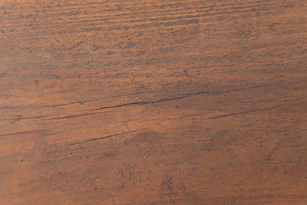 アンティーク家具　アンティーク ☆天板一枚板 使い込まれた古材天板の鉄脚テーブル(1)(デスク/作業台/机)