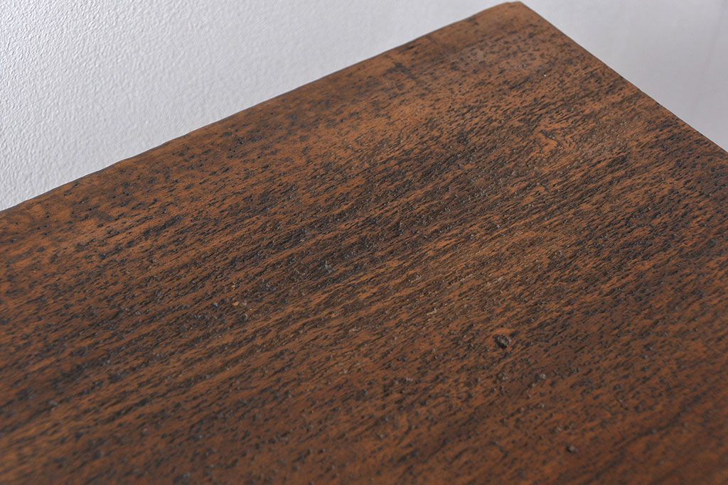 アンティーク家具　アンティーク ☆天板一枚板 使い込まれた古材天板の鉄脚テーブル(1)(デスク/作業台/机)