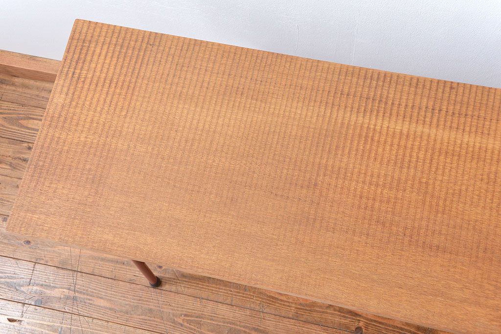 アンティーク家具　アンティーク ☆天板一枚板 使い込まれた古材天板の鉄脚テーブル(3)(デスク/作業台/机)