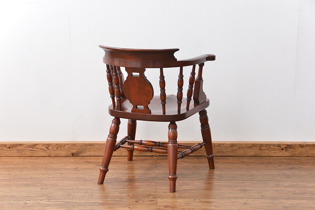 中古美品　松本民芸家具ミズメ桜 大キャプテンチェア(1)定価約25万円(椅子、イス、いす)