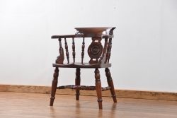 中古美品　松本民芸家具ミズメ桜 大キャプテンチェア(2)定価約25万円(椅子、イス、いす)