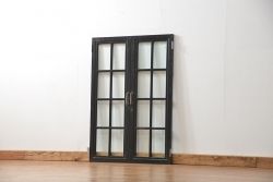 アンティーク 古い洋館の上質な面取りガラス 観音扉1対(7)(窓、両開き戸、両開き窓)