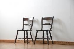 中古　松本民芸家具 ワイコムチェア2脚セット(2) 定価1脚=約88000円(椅子、イス、いす)
