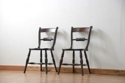中古　松本民芸家具 ワイコムチェア2脚セット(4) 定価1脚=約88000円(椅子、イス、いす)