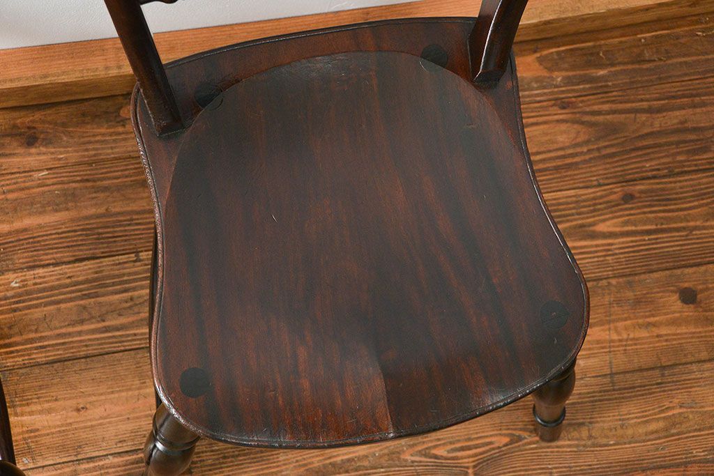 中古　松本民芸家具 ワイコムチェア2脚セット(5) 定価1脚=約88000円(椅子、イス、いす)