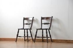 中古　松本民芸家具 ワイコムチェア2脚セット(6) 定価1脚=約88000円(椅子、イス、いす)