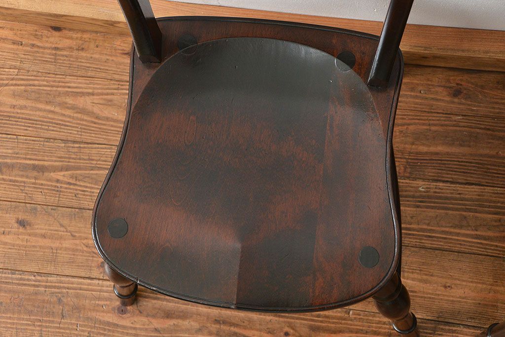 中古　松本民芸家具 ワイコムチェア2脚セット(6) 定価1脚=約88000円(椅子、イス、いす)