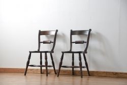 中古　松本民芸家具 ワイコムチェア2脚セット(7) 定価1脚=約88000円(椅子、イス、いす)
