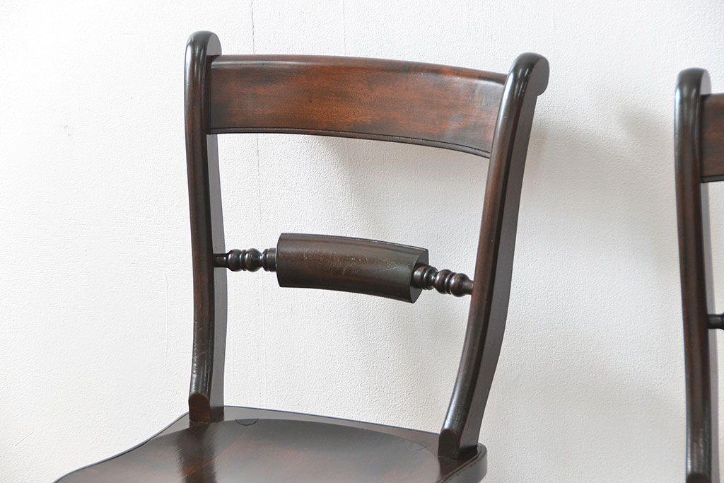 中古　松本民芸家具 ワイコムチェア2脚セット(8) 定価1脚=約88000円(椅子、イス、いす)