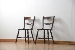 中古　松本民芸家具 ワイコムチェア2脚セット(9) 定価1脚=約88000円(椅子、イス、いす)