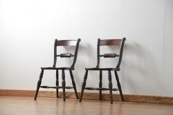 中古　松本民芸家具 ワイコムチェア2脚セット(10) 定価1脚=約88000円(椅子、イス、いす)