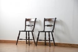 中古　松本民芸家具 ワイコムチェア2脚セット(12) 定価1脚=約88000円(椅子、イス、いす)