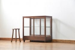 アンティーク家具　アンティーク 古い木のシンプルなガラスケース(2)(ショーケース、陳列棚)