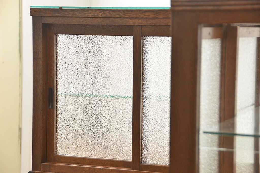 アンティーク家具　アンティーク 古いタバコ屋のR型タイルガラスケース(L型ガラスケース、ショーケース)