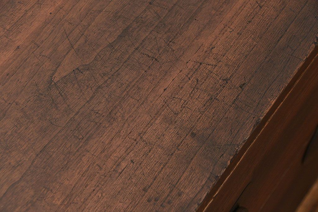 アンティーク家具　古民具・骨董 丸金具のシンプルな時代箪笥ローボード(ローチェスト)