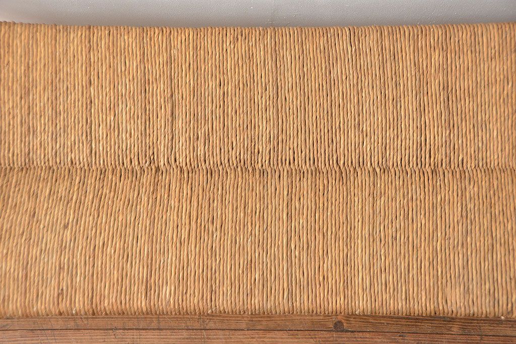 中古 ビンテージ 松本民芸家具 ラッシ長スツール(2)(ベンチ、長椅子、イス)