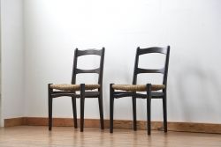 中古 ビンテージ 松本民芸家具 ラッシチェア2脚セット 定価1脚約74000円(椅子、イス)