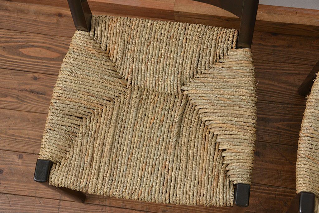 中古 ビンテージ 松本民芸家具 ラッシチェア2脚セット 定価1脚約74000円(椅子、イス)
