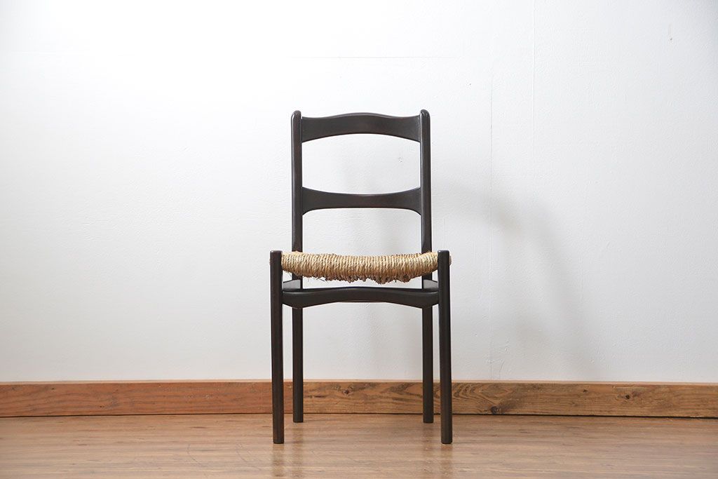 中古 ビンテージ 松本民芸家具 ラッシチェア1脚 定価約74000円(2)(椅子、イス)