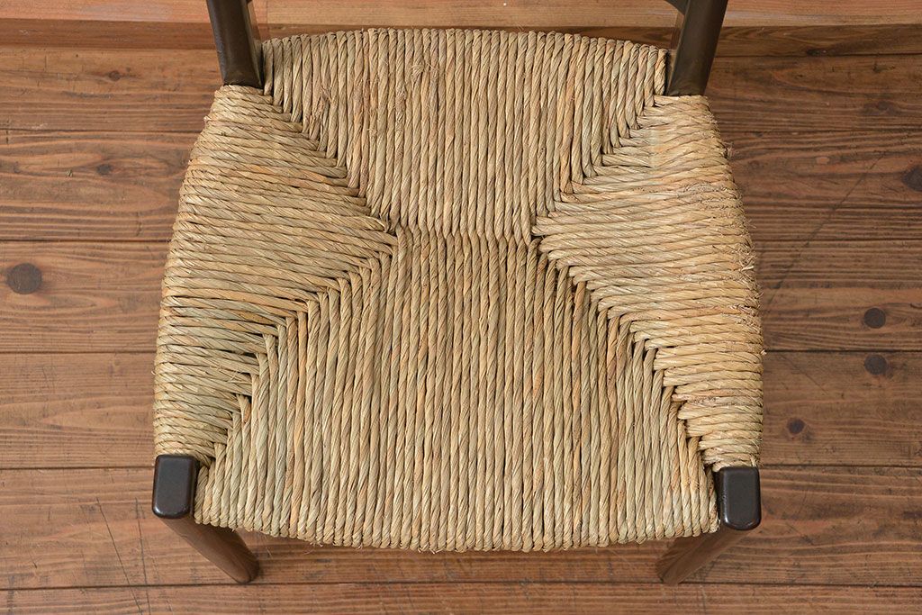 中古 ビンテージ 松本民芸家具 ラッシチェア1脚 定価約74000円(2)(椅子、イス)
