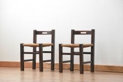 中古 ビンテージ 松本民芸家具 ラッシチェア2脚セット(3) (イス、椅子)