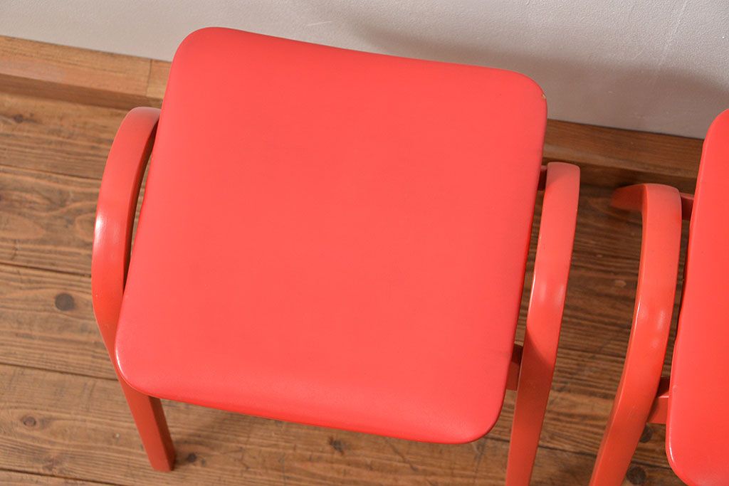 中古 ビンテージ 秋田木工 スタッキングスツール2脚セット(3