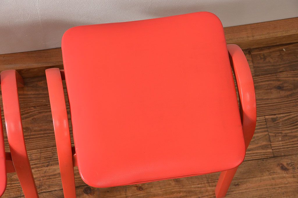 中古 ビンテージ 秋田木工 スタッキングスツール2脚セット(1