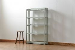 レトロ家具　昭和レトロ ★アンティークペイント本棚(ブックシェルフ、飾り棚)
