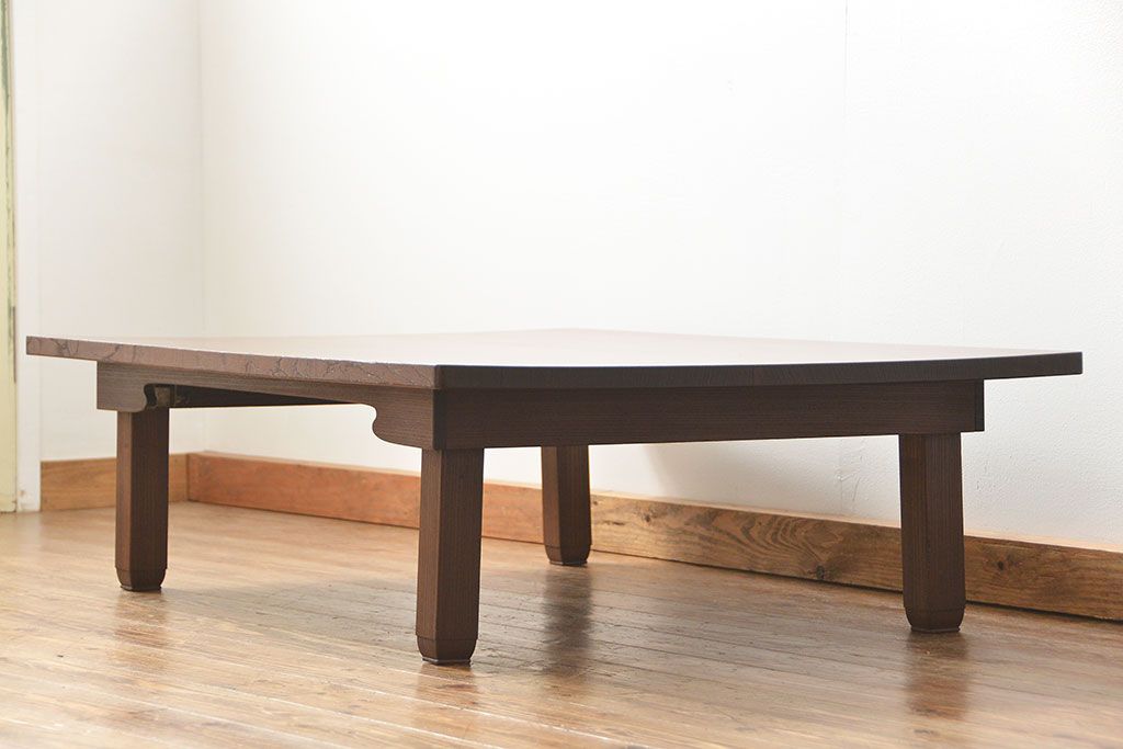 アンティーク家具　アンティーク 総欅材 上質な柾目造り 折り畳みちゃぶ台(センターテーブル、机、座卓)