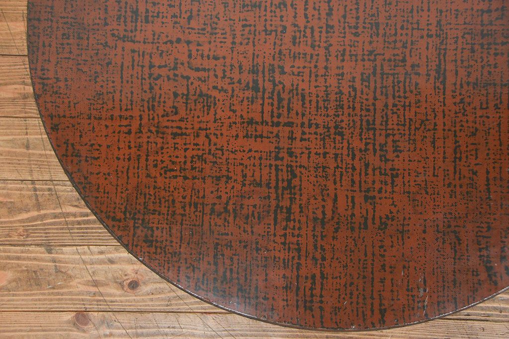 レトロ家具　昭和レトロ 漆塗りの丸ちゃぶ台(テーブル、机)(イタミ有り)